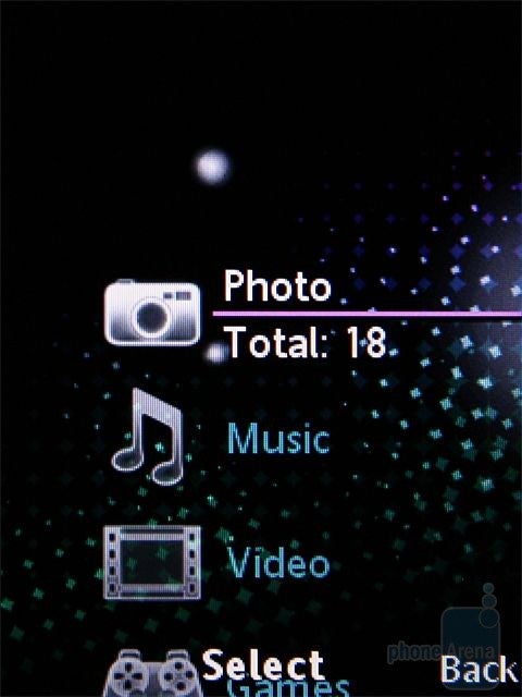 Menú de medios - Vista previa de Sony Ericsson T707