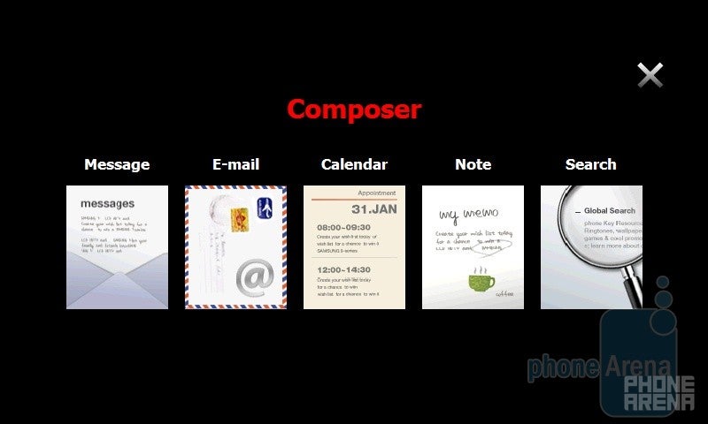 The Composer menu - Samsung OmniaPRO B7610 Preview