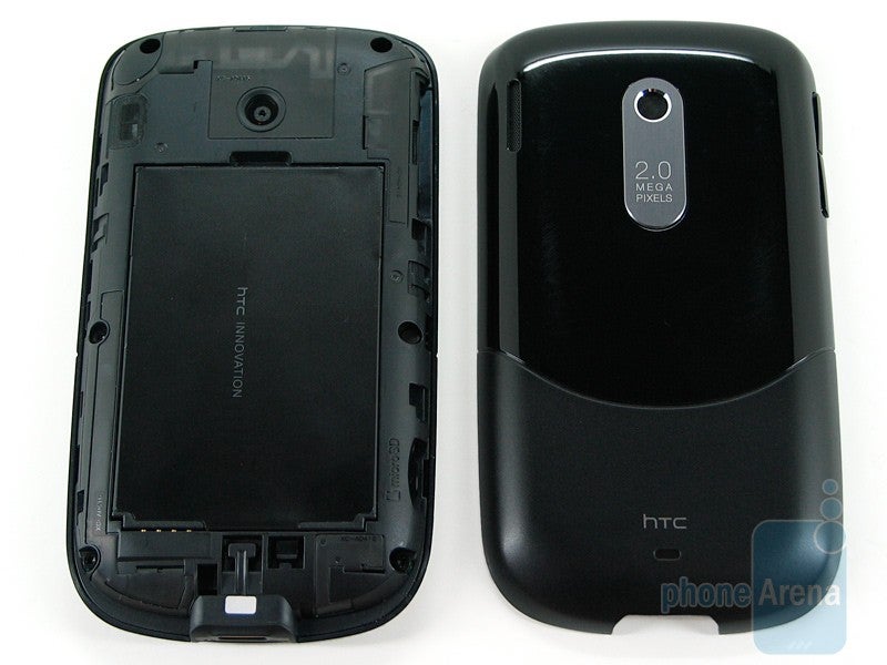 The back is a mix of glossy and matte plastic - HTC Snap CDMA Review