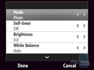 Camera interface - HTC Snap CDMA Review