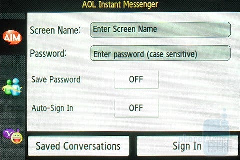 AOL Instant Messanger - Samsung Instinct HD Review