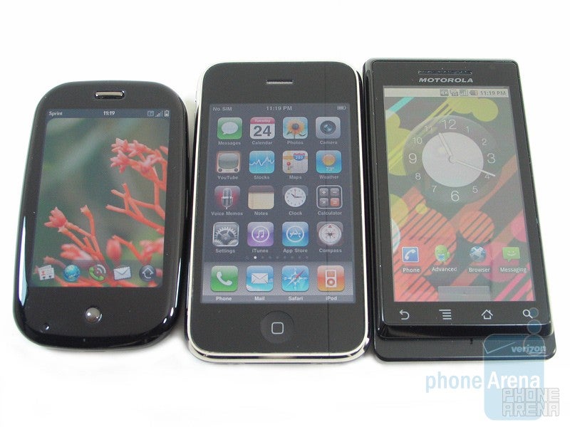 Motorola DROID, Apple iPhone 3GS and Palm Pre: side by side