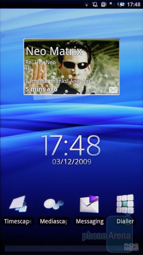 The home screen of theSony Ericsson Xperia X10 - Sony Ericsson Xperia X10 Preview