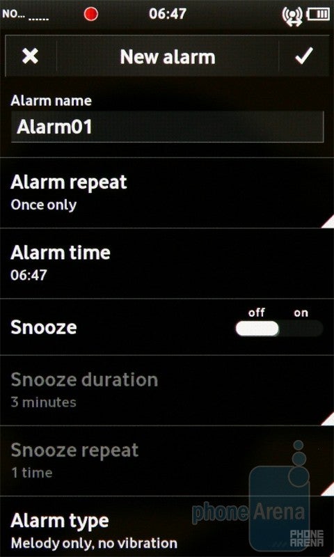 Alarm - Vodafone 360 Samsung H1 Review