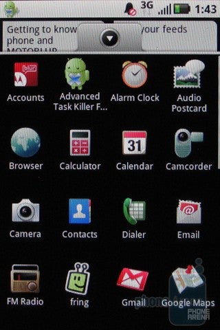 Main menu - Motorola CLIQ XT Review