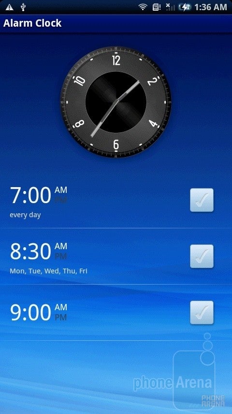 Alarms - Sony Ericsson Xperia X10 Review