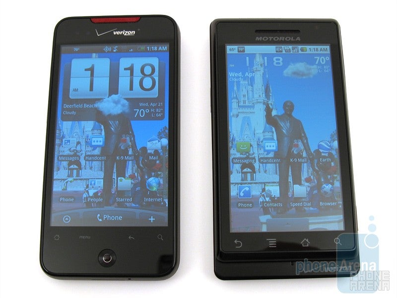 Motorola DROID and HTC Droid Incredible: side by side