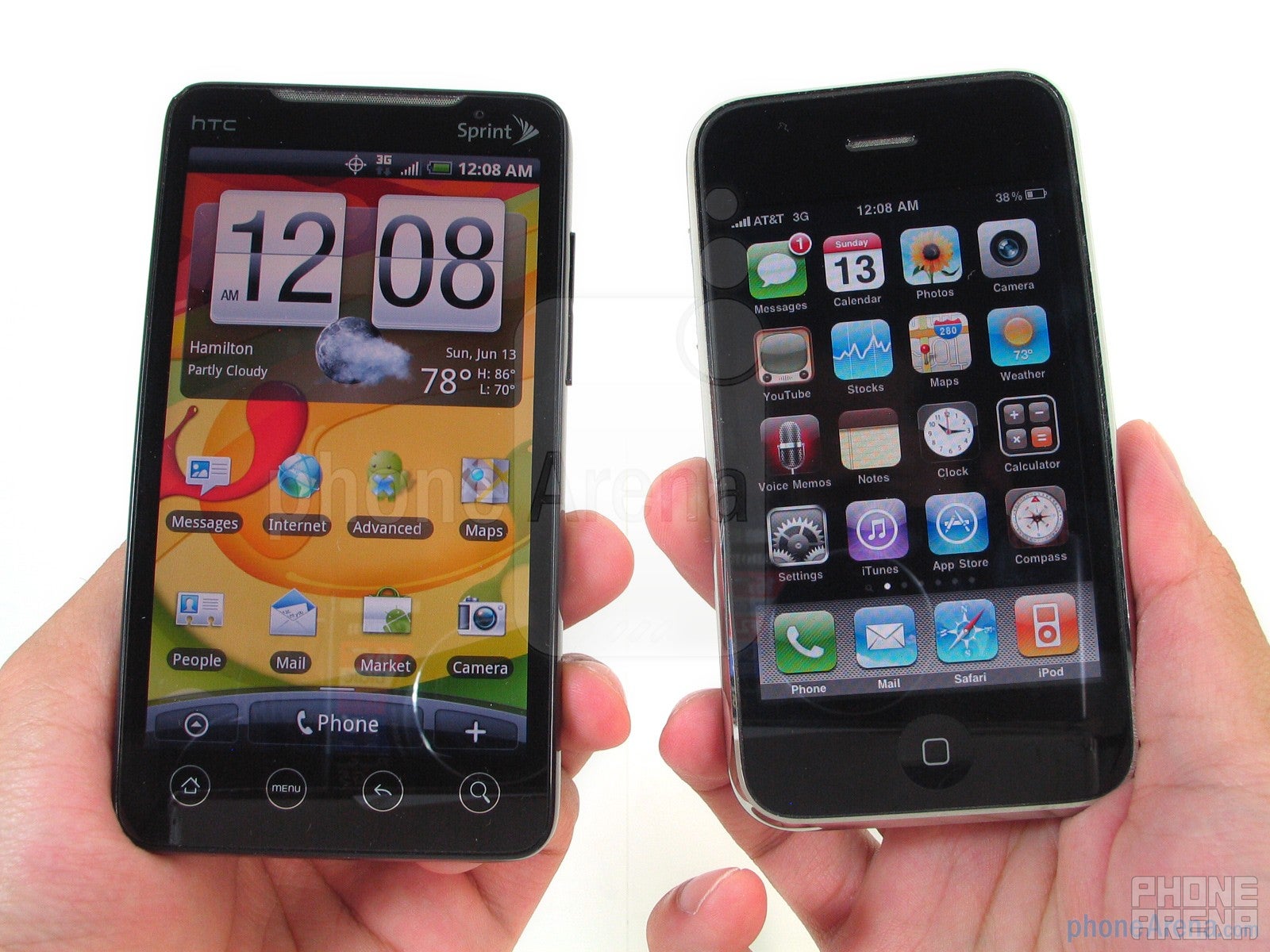 Apple iPhone 3GS and HTC EVO 4G: side by side