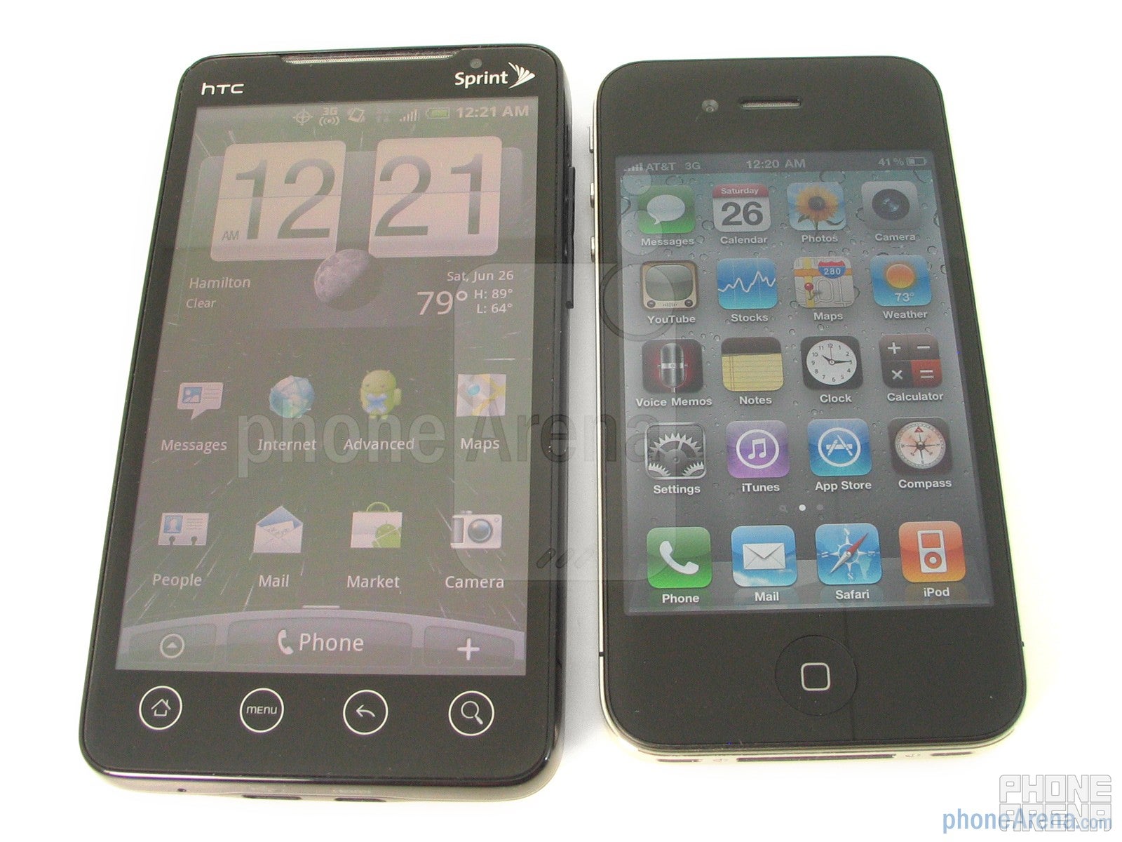 Apple iPhone 4 vs. HTC EVO 4G: side by side