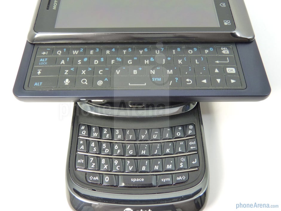 The keyboards of the two devices - Motorola DROID 2 vs RIM BlackBerry Torch 9800