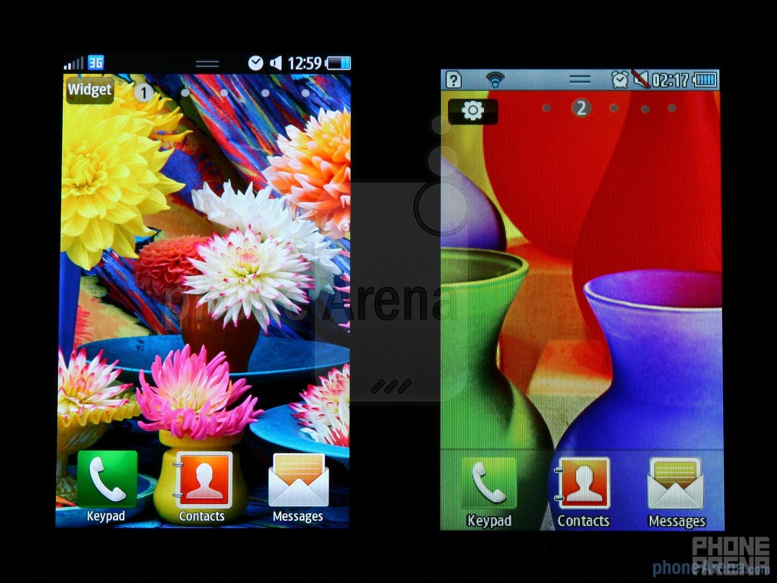 Comparing the look of the interface betweenSamsung Wave (left) and Wave 723 (right) - Samsung Wave 723 Review