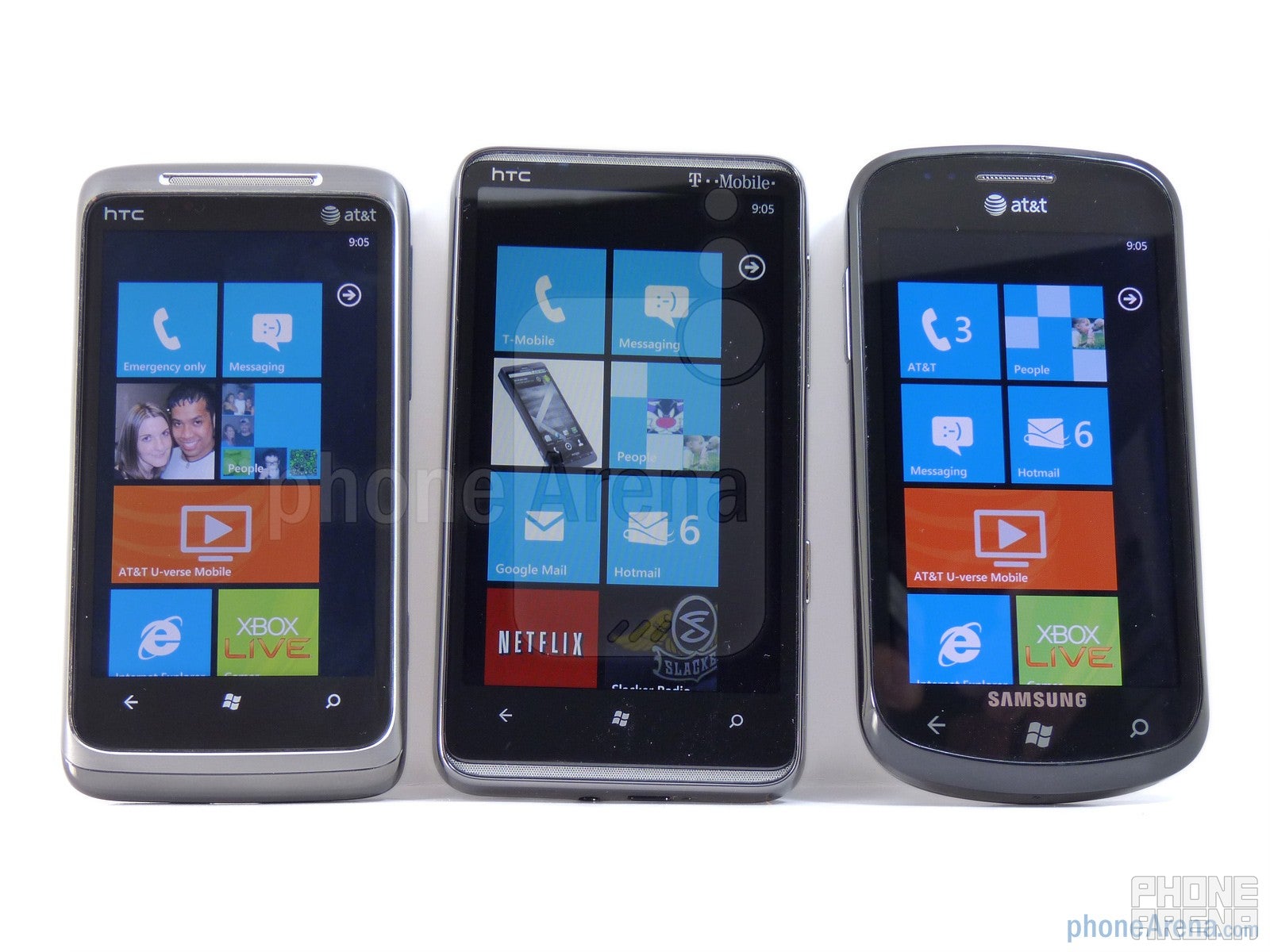 HTC HD7 vs HTC Surround vs Samsung Focus