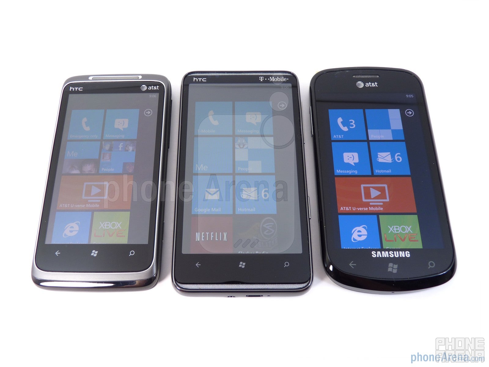 HTC HD7 vs HTC Surround vs Samsung Focus