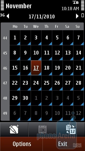 The calendar - Nokia C6-01 Review