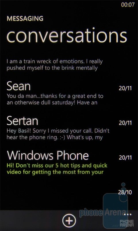 Messaging  - HTC 7 Trophy Review