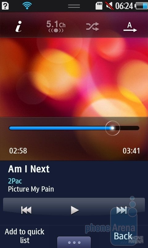 Music player - Samsung Wave II Review
