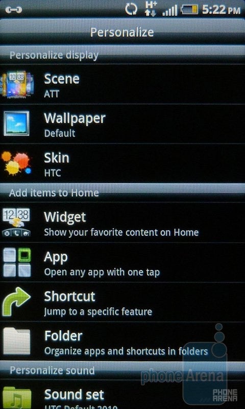 Personalization options - HTC Inspire 4G Review