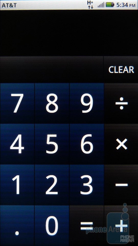 The calculator inportrait mode - Motorola ATRIX 4G Review