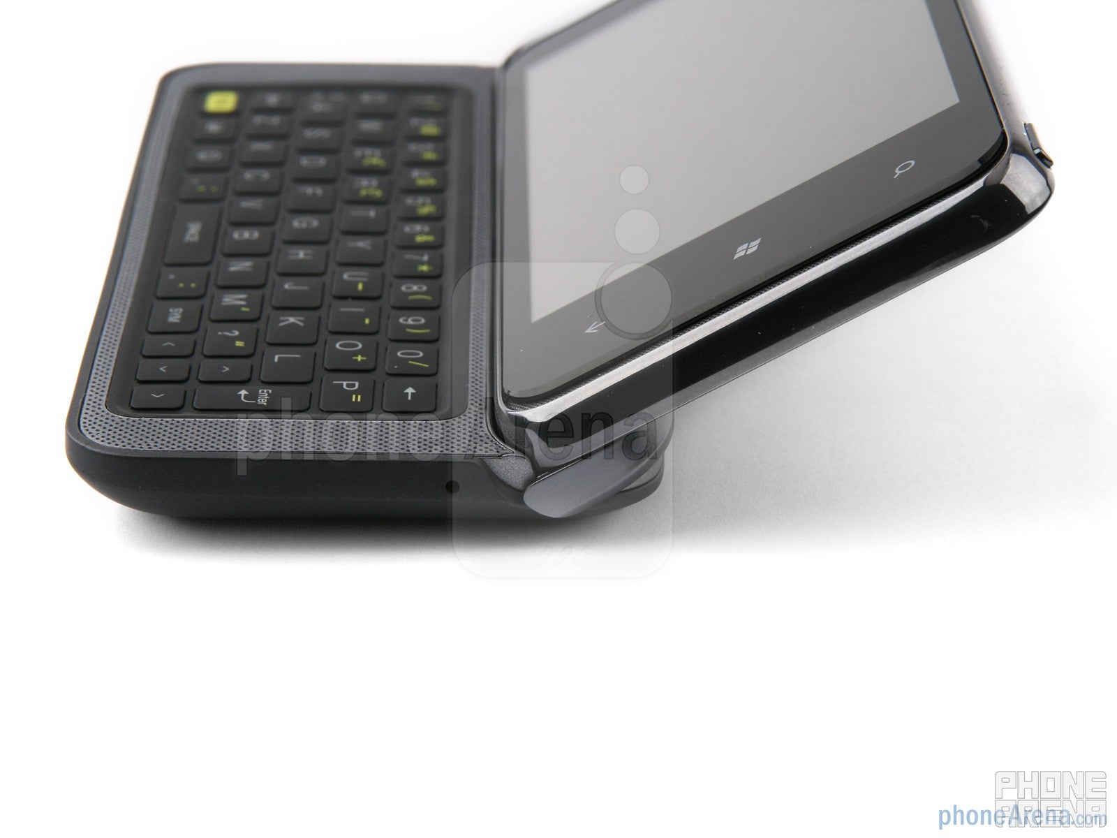 The phone has a tilt mechanism - HTC 7 Pro Review