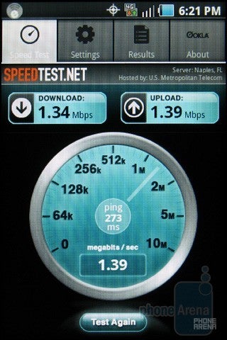 The Speedtest.net app - Samsung Galaxy Indulge Review