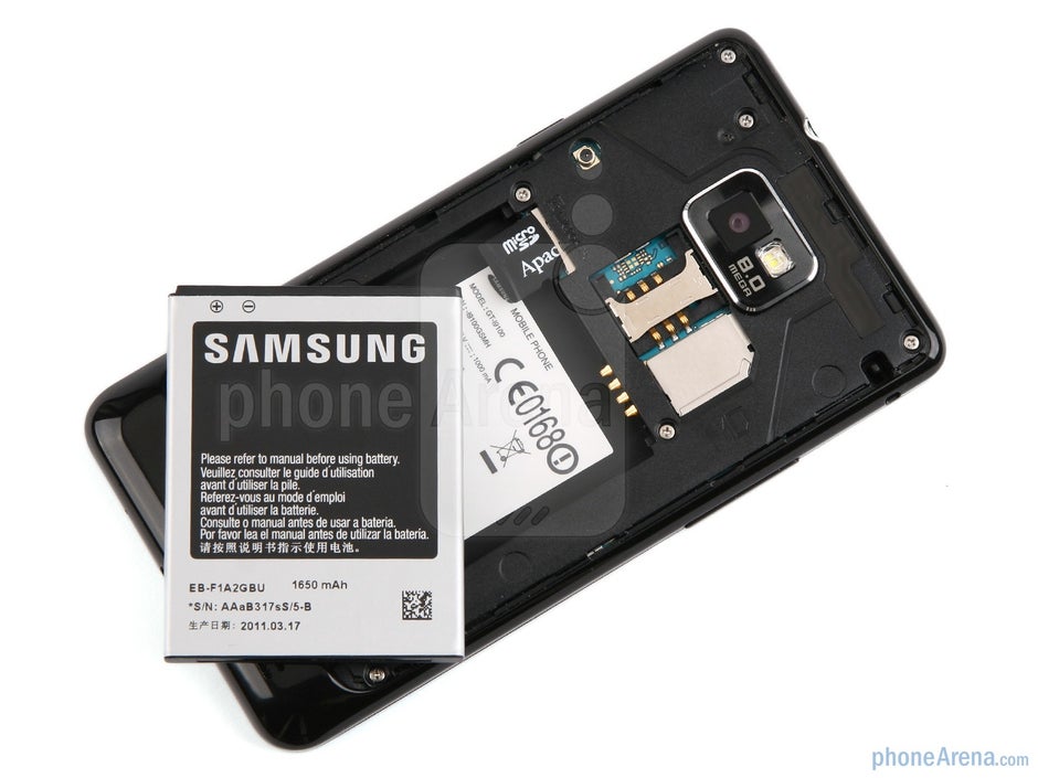 The textured back cover hosts the 8MP camera with a LED flash - Samsung Galaxy S II Preview