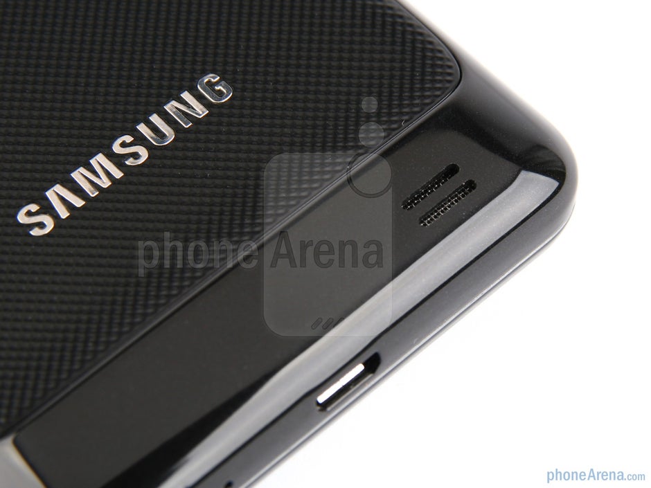 The textured back cover hosts the 8MP camera with a LED flash - Samsung Galaxy S II Preview