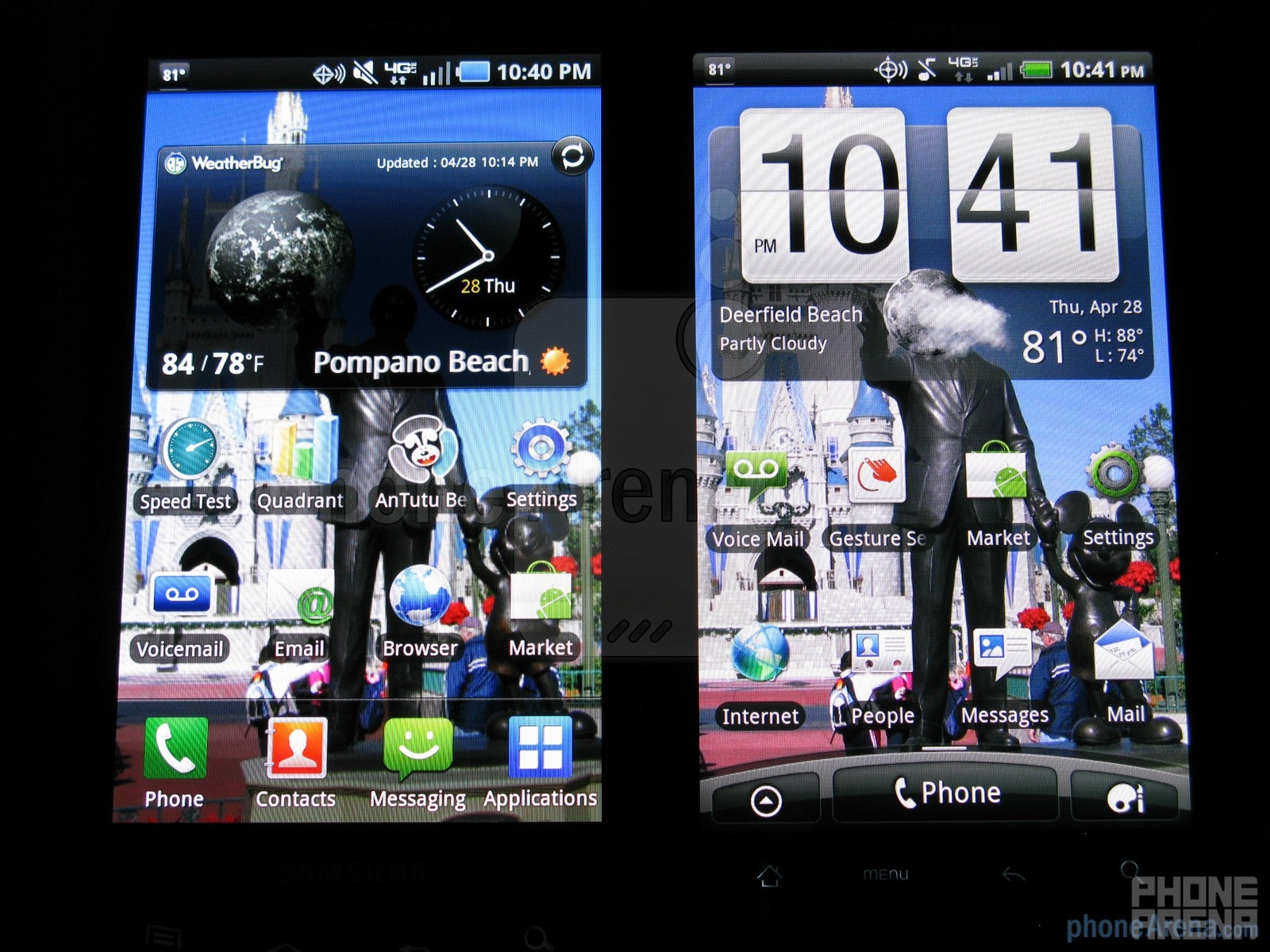 The Samsung Droid Charge (left)and the HTC ThunderBolt (right) - Samsung Droid Charge vs HTC ThunderBolt