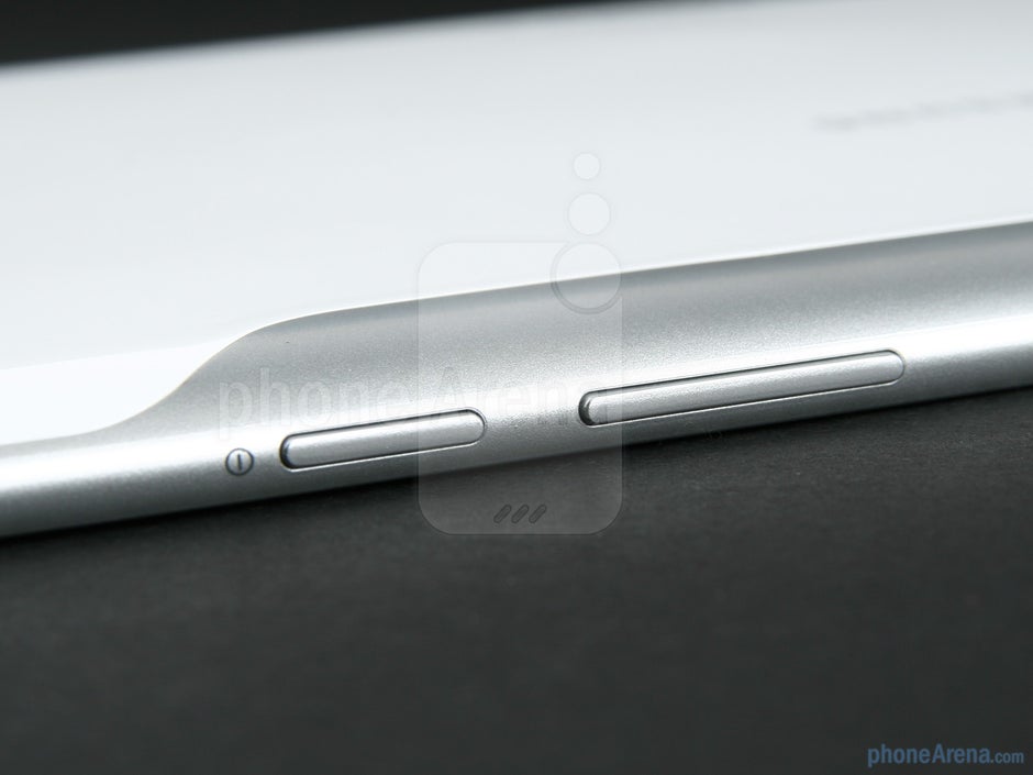 The power button and the volume rocker - Samsung GALAXY Tab 10.1 Preview