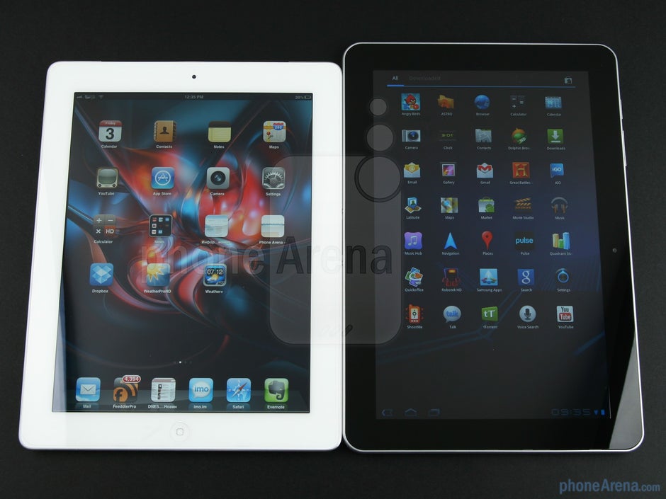 Apple iPad 2 (Left), Samsung GALAXY Tab 10.1 (Right) - Samsung GALAXY Tab 10.1 Preview