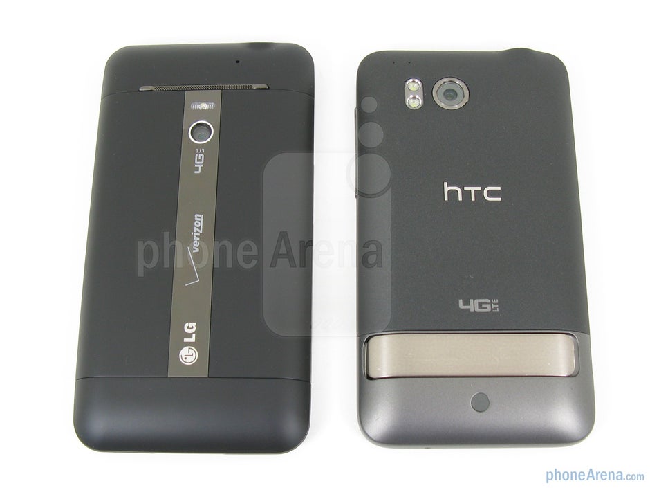 Both the LG Revolution (L) and HTC ThunderBolt (R)are rather big and bulky to hold - LG Revolution vs HTC ThunderBolt