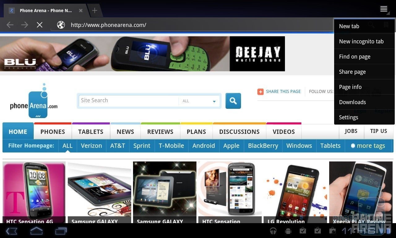 Surfing the web with the LG Optimus Pad - LG Optimus Pad Review