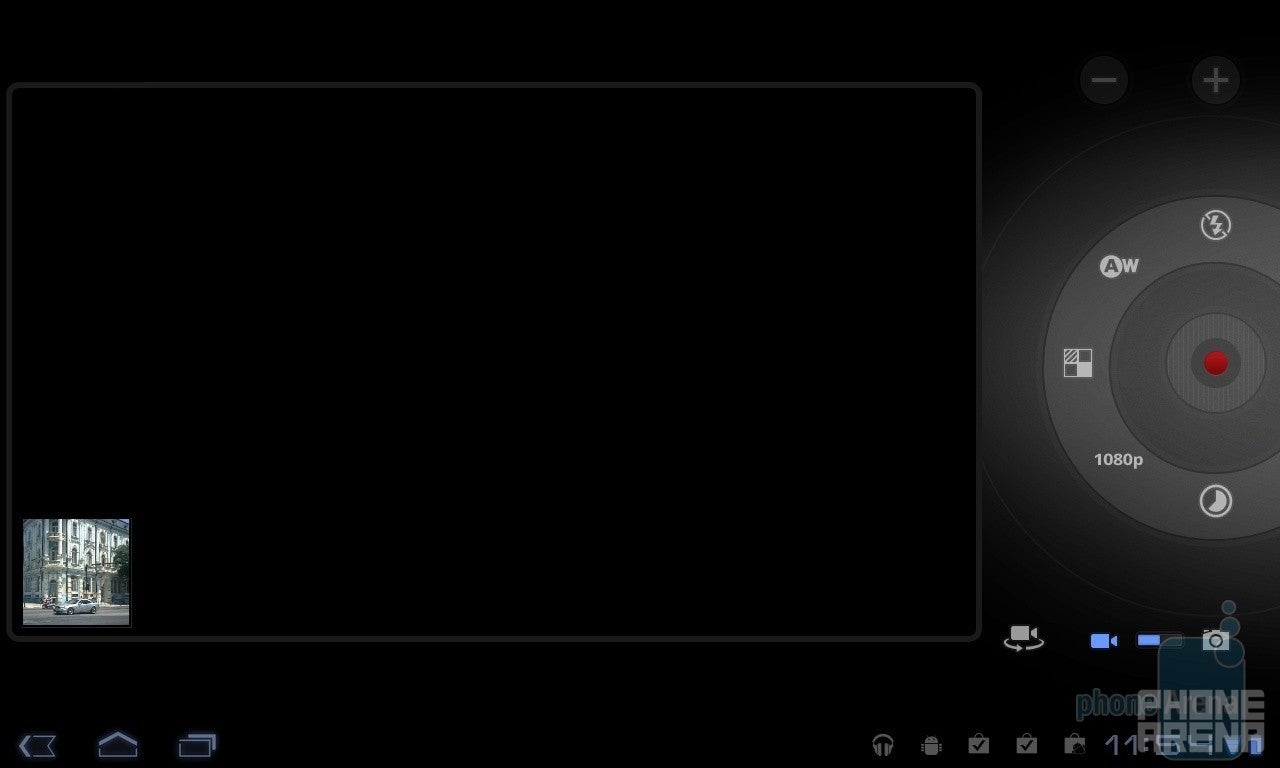 The video camera interface - LG Optimus Pad Review