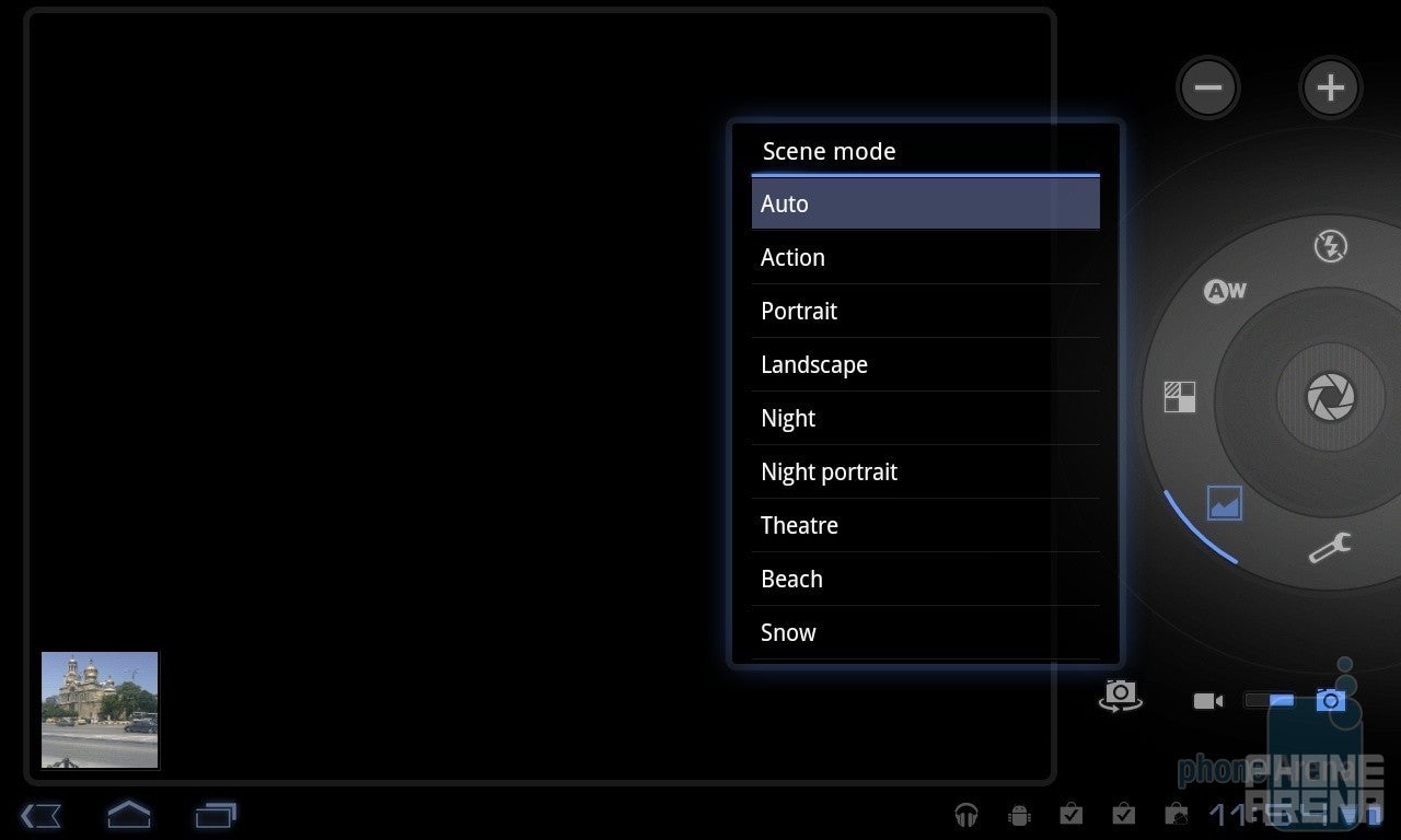 The camera interface - LG Optimus Pad Review