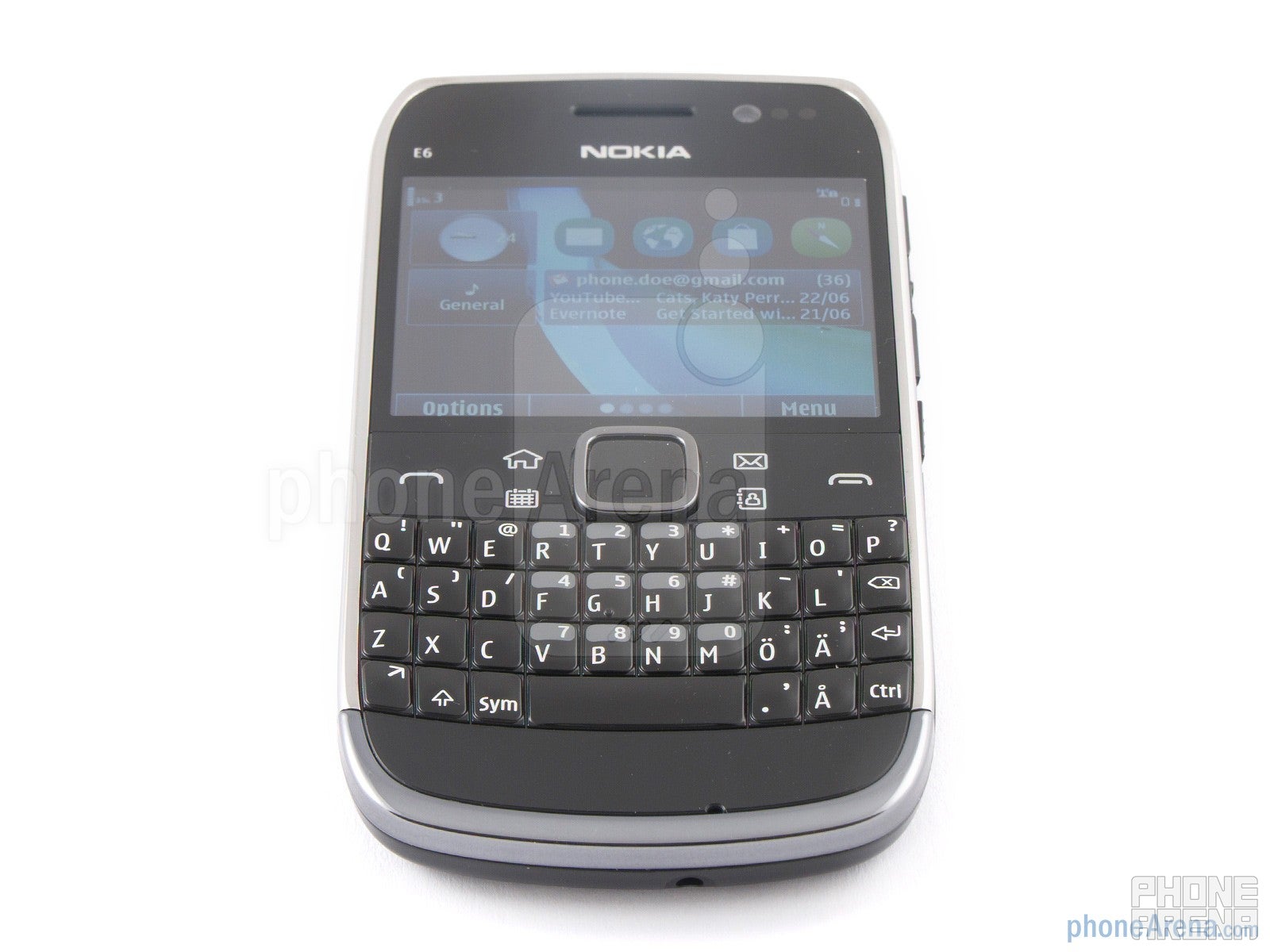 The screen sports a VGA resolution - Nokia E6 Review