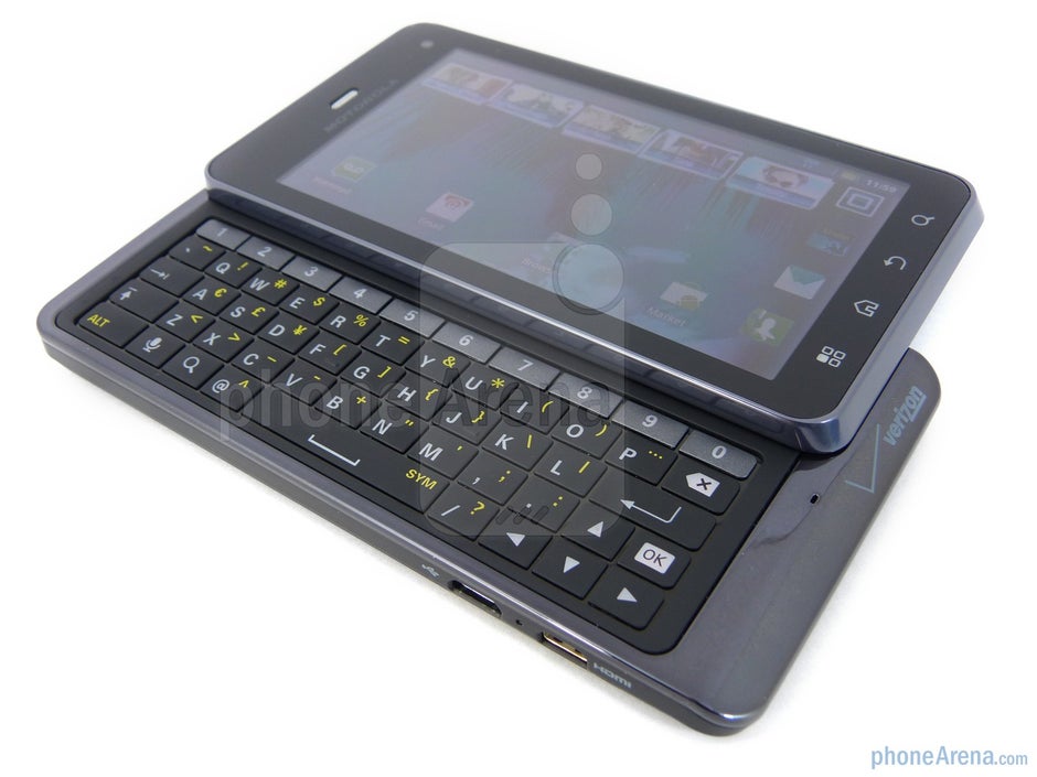 The 5-row keyboard employs a dedicated row for numbers - Motorola DROID 3 Review
