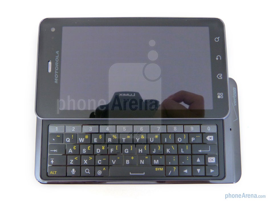 The 5-row keyboard employs a dedicated row for numbers - Motorola DROID 3 Review
