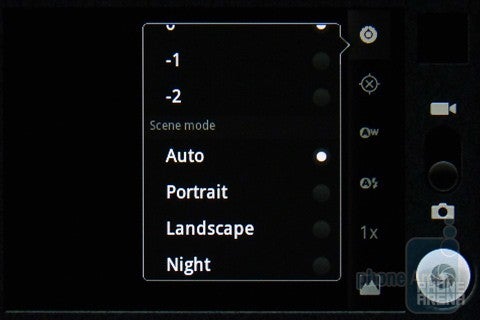 Camera interface - Samsung Conquer 4G Review