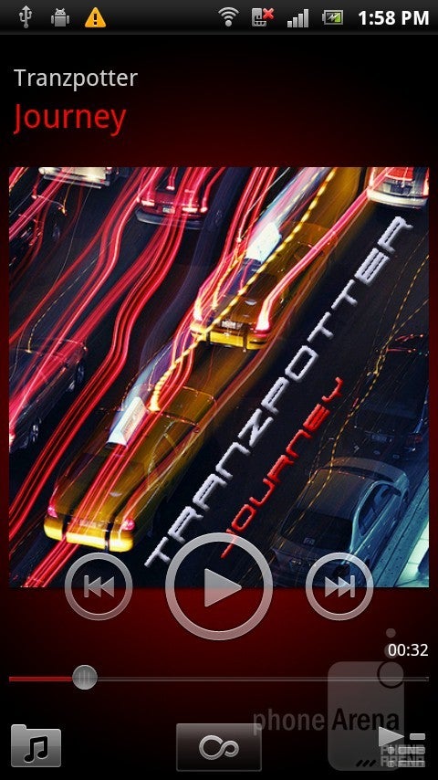 The music player has a minimalistic interface - Sony Ericsson Xperia ray Review