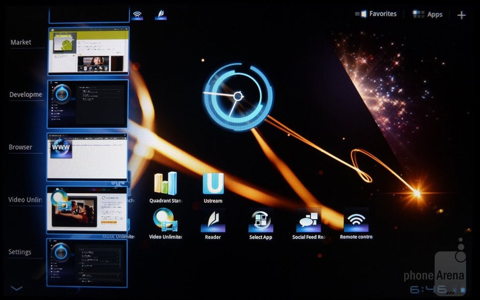 The interface of the Sony Tablet S - Sony Tablet S Review