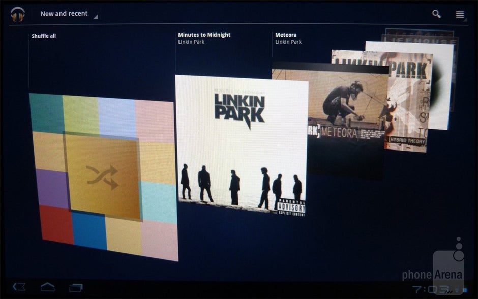 The stock Honeycomb music player - Sony Tablet S Review